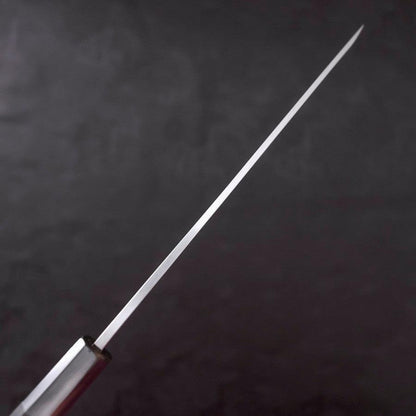 Yanagiba White Steel #2 Kasumi Chokin Sakura-Fuji Buffalo Ebony Handle 210mm