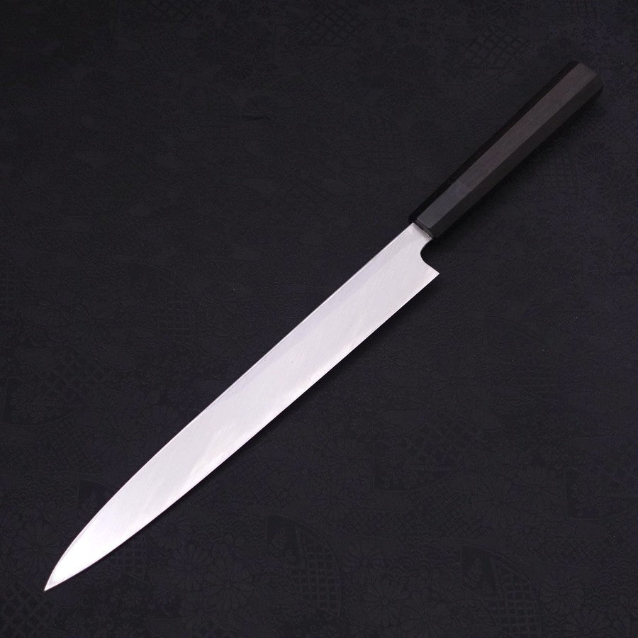 Yanagiba White Steel #2 Kasumi Chokin Sakura-Fuji Buffalo Ebony Handle 270mm