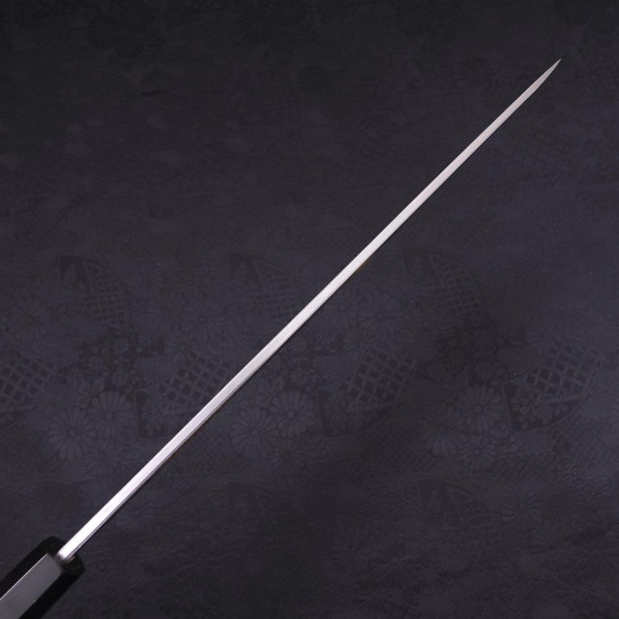 Yanagiba White Steel #2 Kasumi Chokin Sakura-Fuji Buffalo Ebony Handle 270mm