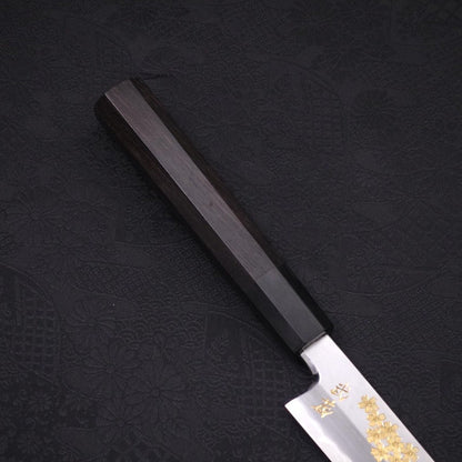 Yanagiba White Steel #2 Kasumi Chokin Sakura-Fuji Buffalo Ebony Handle 270mm