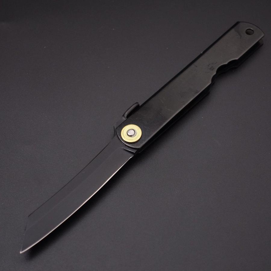 Higonokami Aogami 100mm All Black-[Musashi]-[Japanese-Kitchen-Knives]