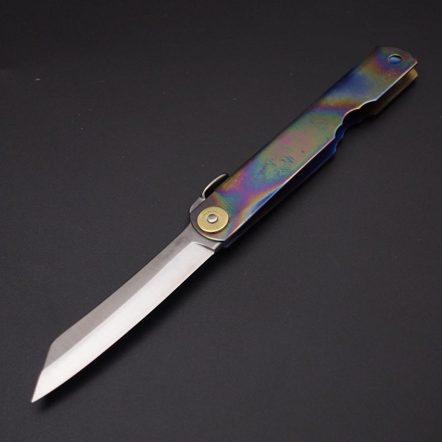 Higonokami VG-10 Titanium Rainbow 100mm-[Musashi]-[Japanese-Kitchen-Knives]