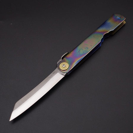 Higonokami VG-10 Titanium Rainbow 100mm-[Musashi]-[Japanese-Kitchen-Knives]