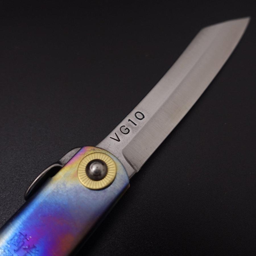 Higonokami VG-10 Titanium Rainbow 100mm-[Musashi]-[Japanese-Kitchen-Knives]