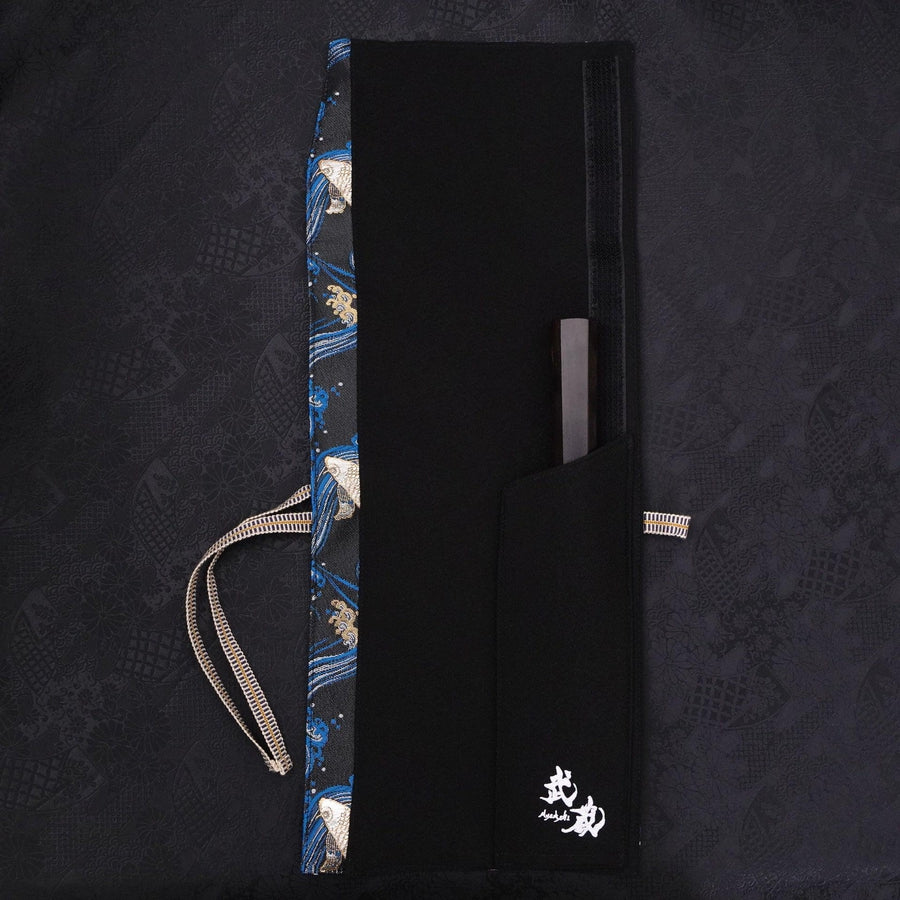 Musashi Japanese Style Kitchen Knife Roll Koi 1 Pocket Handmade-[Musashi]-[Japanese-Kitchen-Knives]
