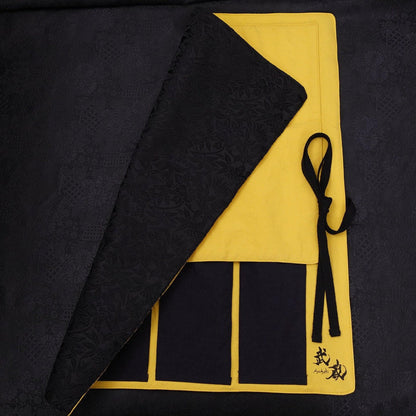 Musashi Japanese Style Kitchen Knife Roll Phoenix Black 4 Pockets Handmade-[Musashi]-[Japanese-Kitchen-Knives]