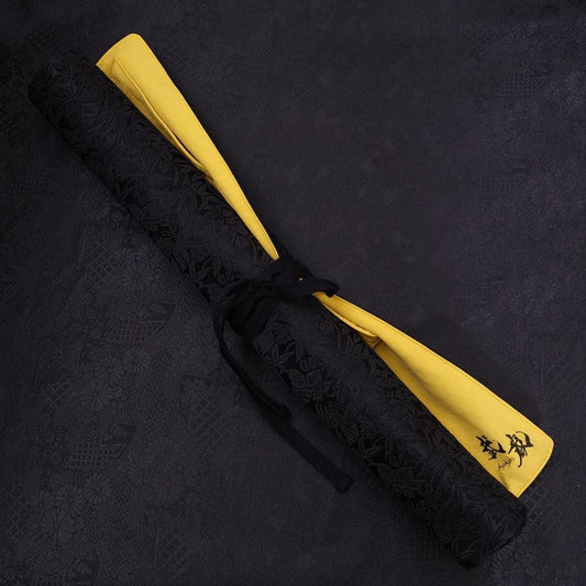 Musashi Japanese Style Kitchen Knife Roll Phoenix Black 4 Pockets Handmade-[Musashi]-[Japanese-Kitchen-Knives]